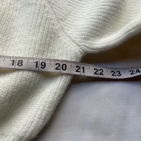 Cider Off Shoulder Bow Tie Sweater Cream Knit Balloon Sleeve XL NWT - Picture 6 of 11